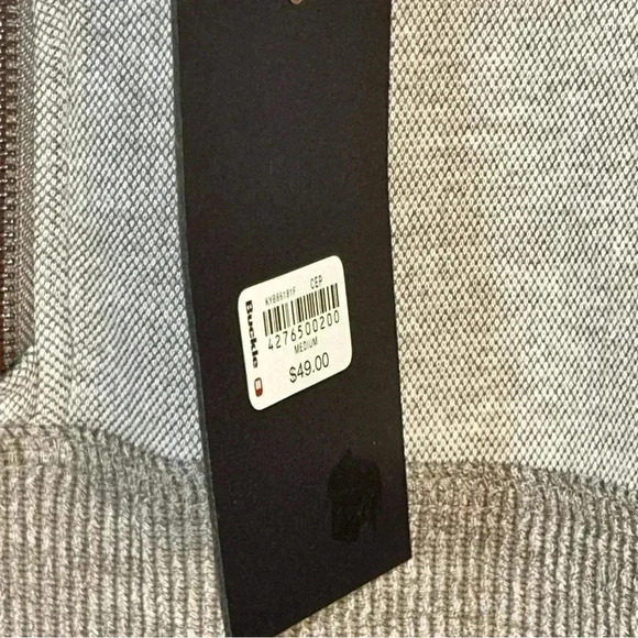 NEW Outpost Makers Buckle Sz M Knit 1/4 Zip Sweater Terry Cloth Beige Brown - Picture 11 of 13